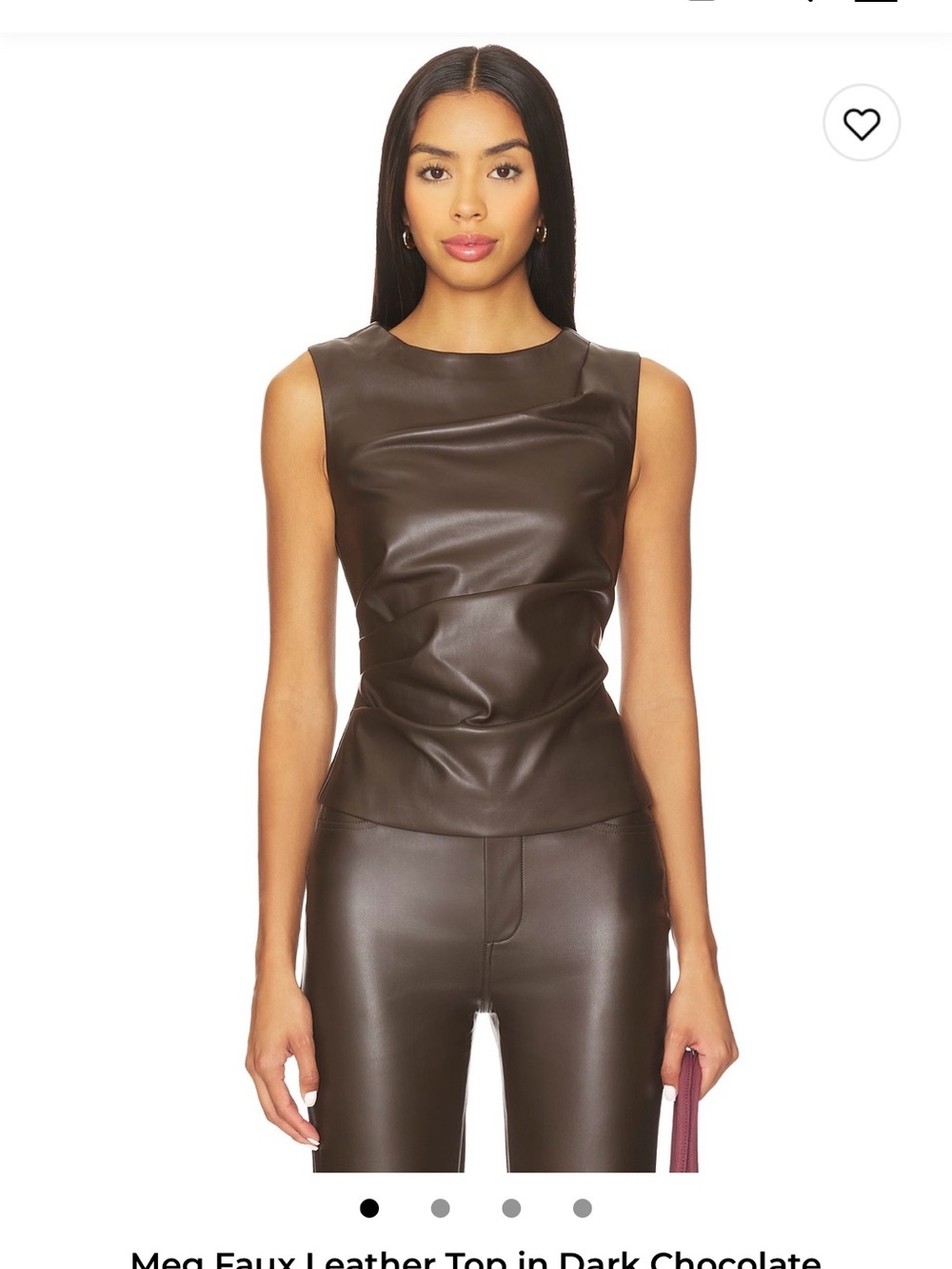 Faux Leather Sleeveless Top and matching Pants in Dark Chocolate